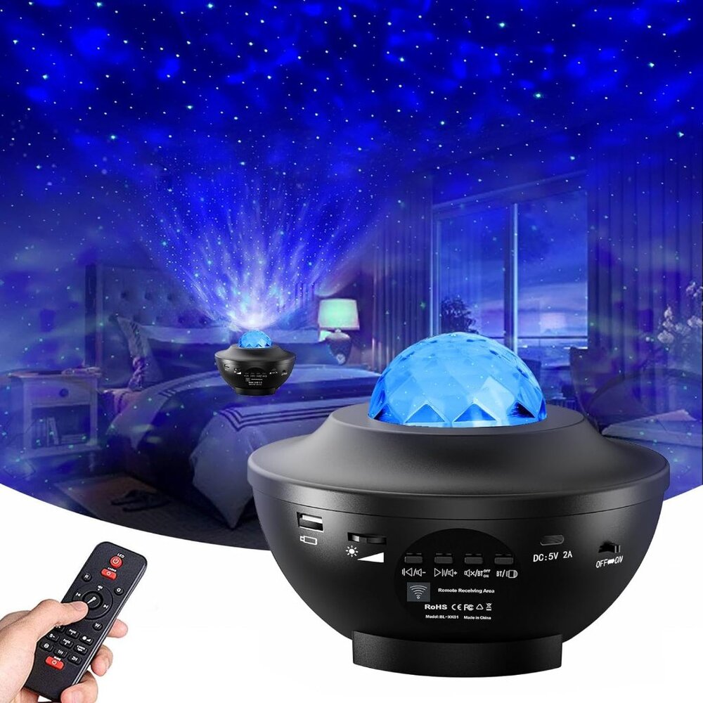 New Star Projector LED Night Light Room Decor with Remote with Timer Bluetooth 1